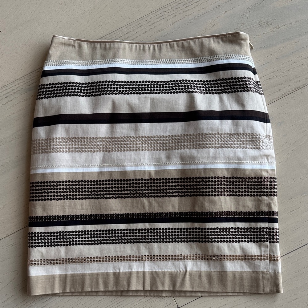 White House Black Market Sequin Striped Pencil Skirt